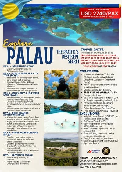 Explore Palau marketing flyer